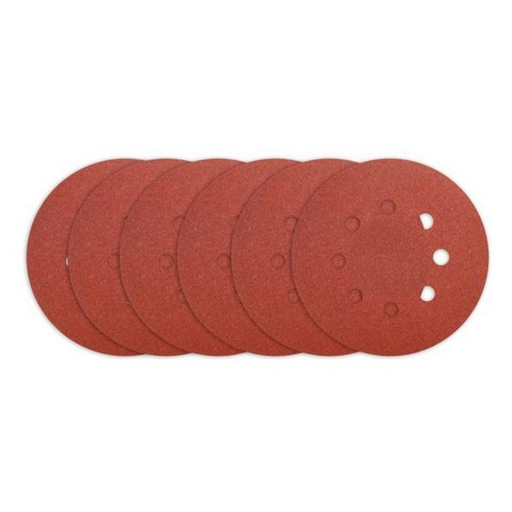 Ingco AKRS225061 225mm 6 Pcs Hook Loop Sanding Sheet Set for Orbital Sander
