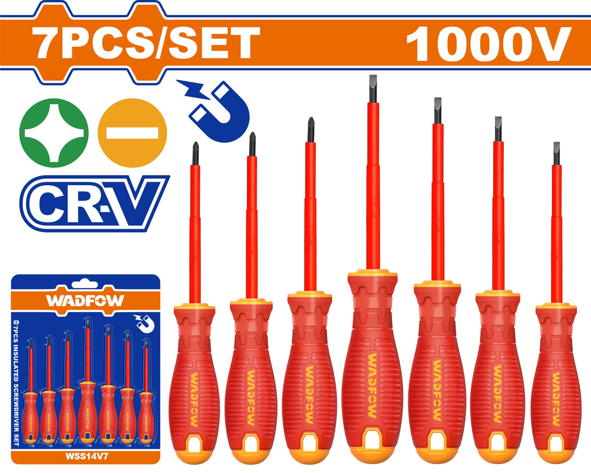 Wadfow WSS7407 7 Pieces VDE Insulated Screwdriver Set