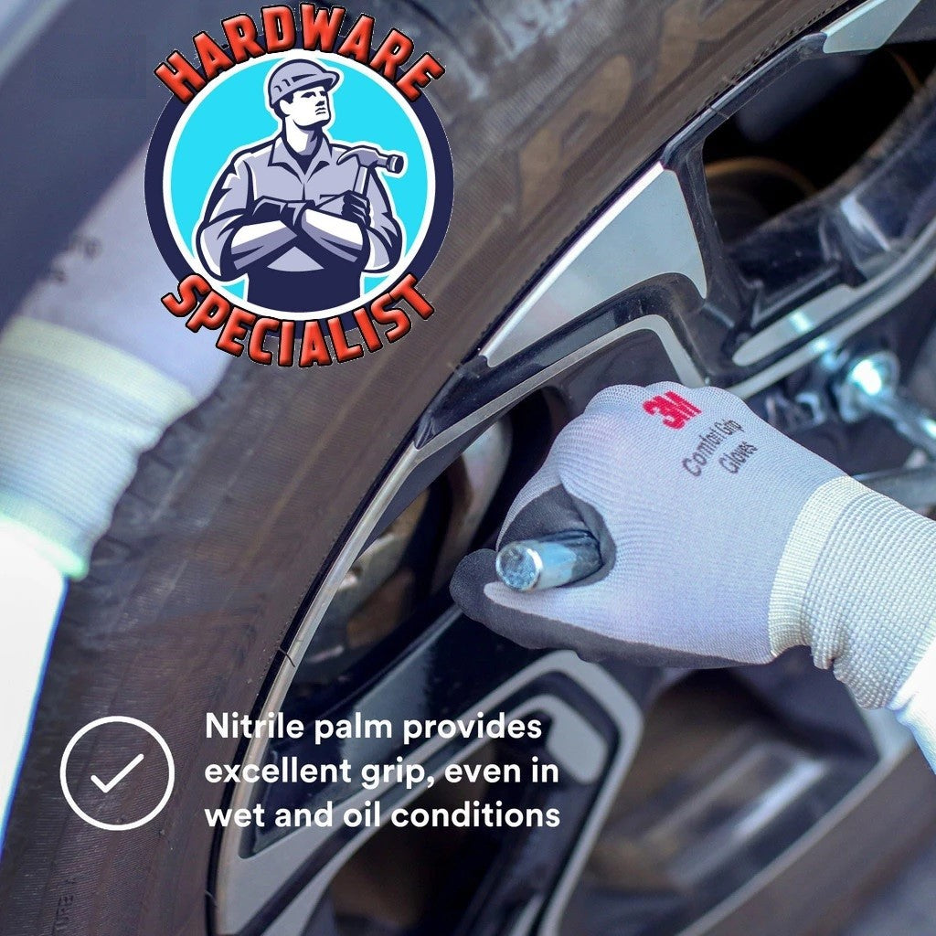 3M Comfort Grip Gloves Nitrile Coated Safety Glove