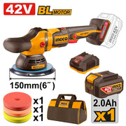 Ingco APLI42151 42V Brushless 6 inch Cordless Dual Action Polisher