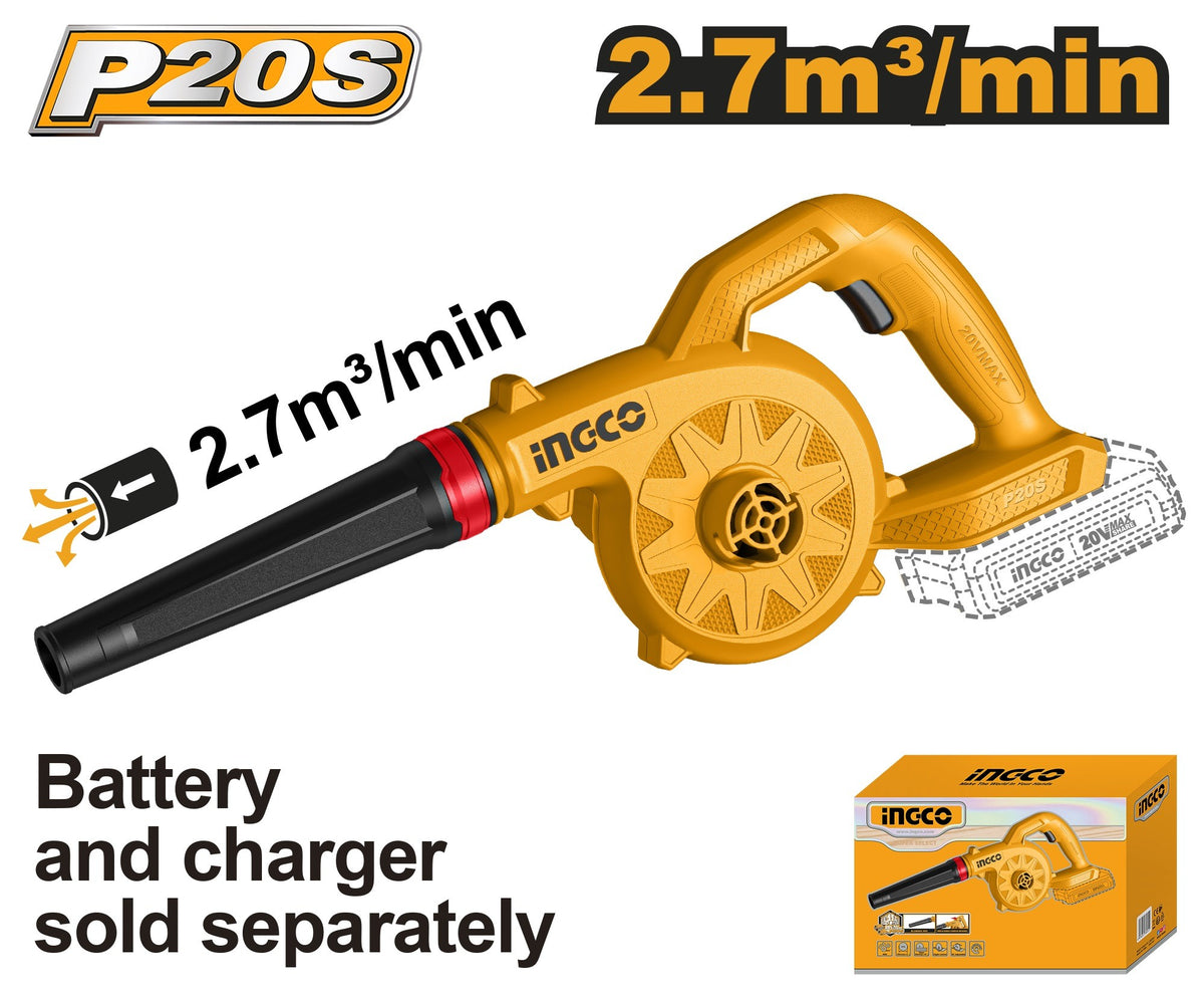 Ingco CABLI2078 20V Lithium-ion 18000 rpm Cordless Blower - Bare Unit