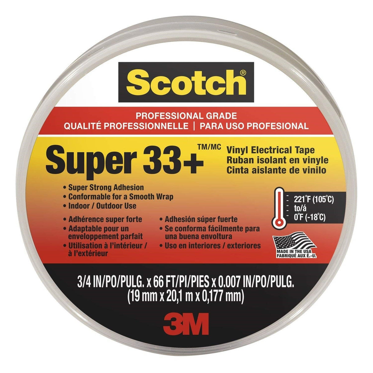 3M Super 33+ Vinyl Electrical Tape (Professional Grade)