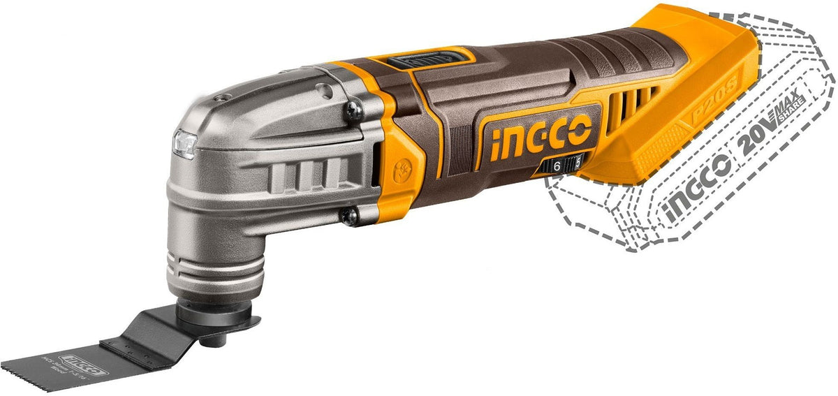 Ingco COSLI241169 20V Cordless 4 Pieces Combo Set - Impact Drill + Impact Wrench + Multi-Tool + Circular Saw