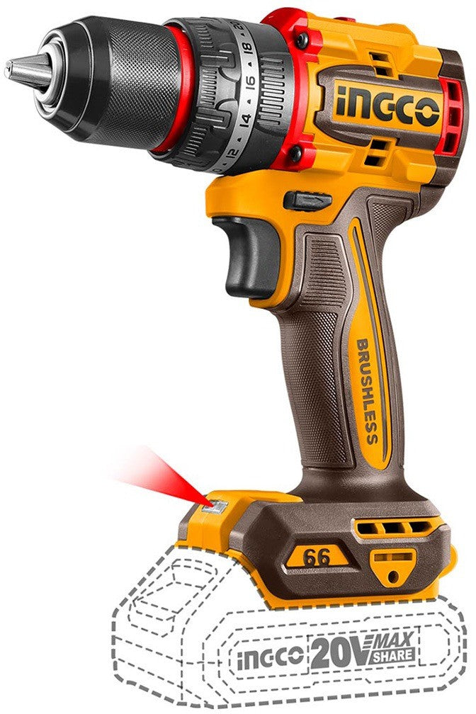Ingco COSLI250695 20V Lithium-Ion 4-in-1 Cordless Combo Set - Impact Drill + Circular Saw + Rotary Hammer + Blower