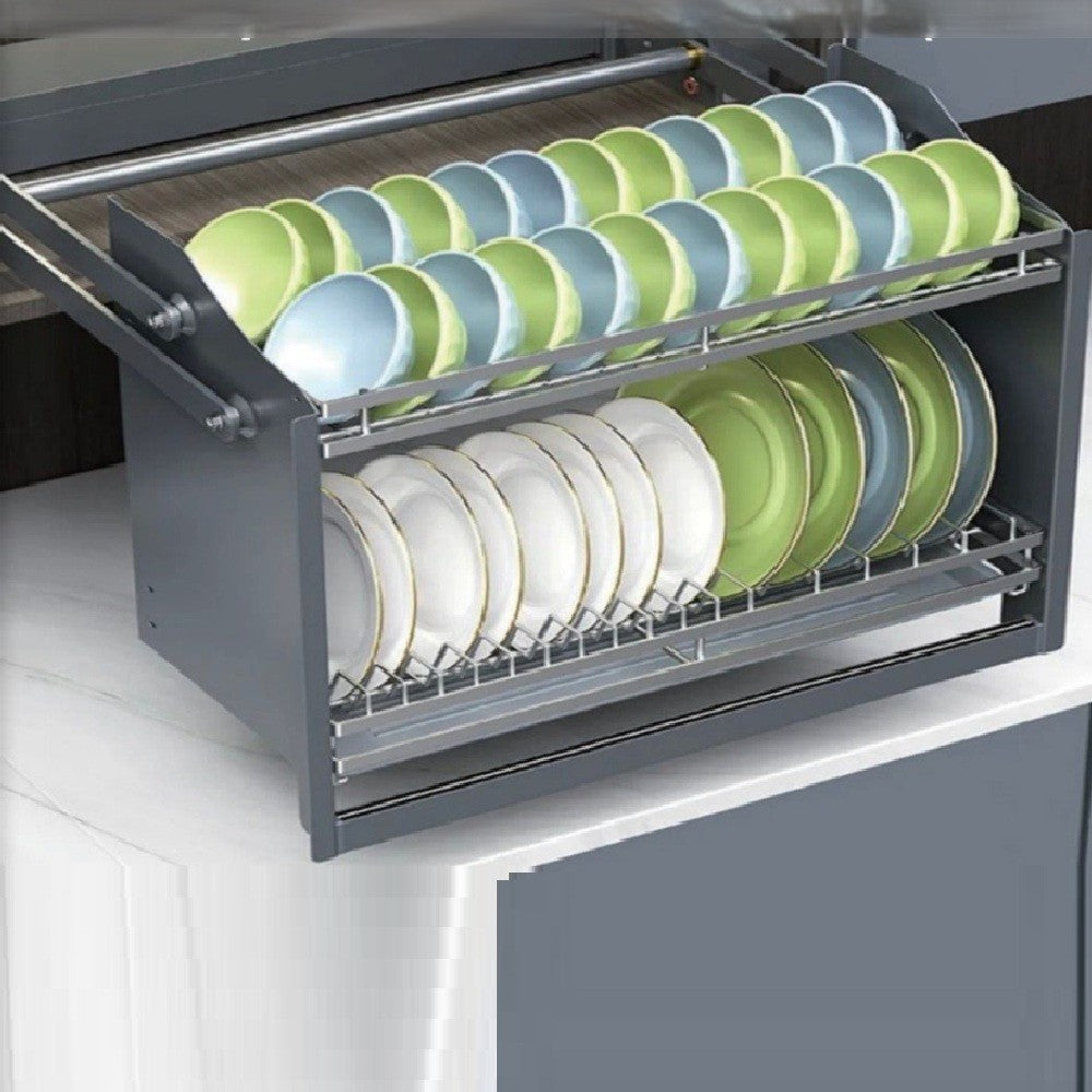 ecoWare Intellie SUS304 Touch Control LED Smart Up And Down Dish Rack - Dark Grey