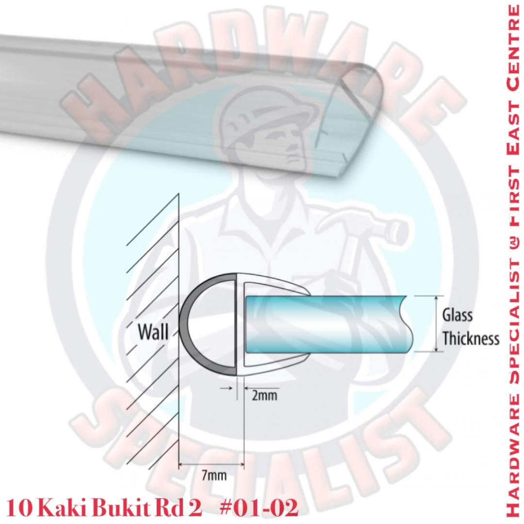 Hardware Specialist Bathroom A Shape Glass Door Seal