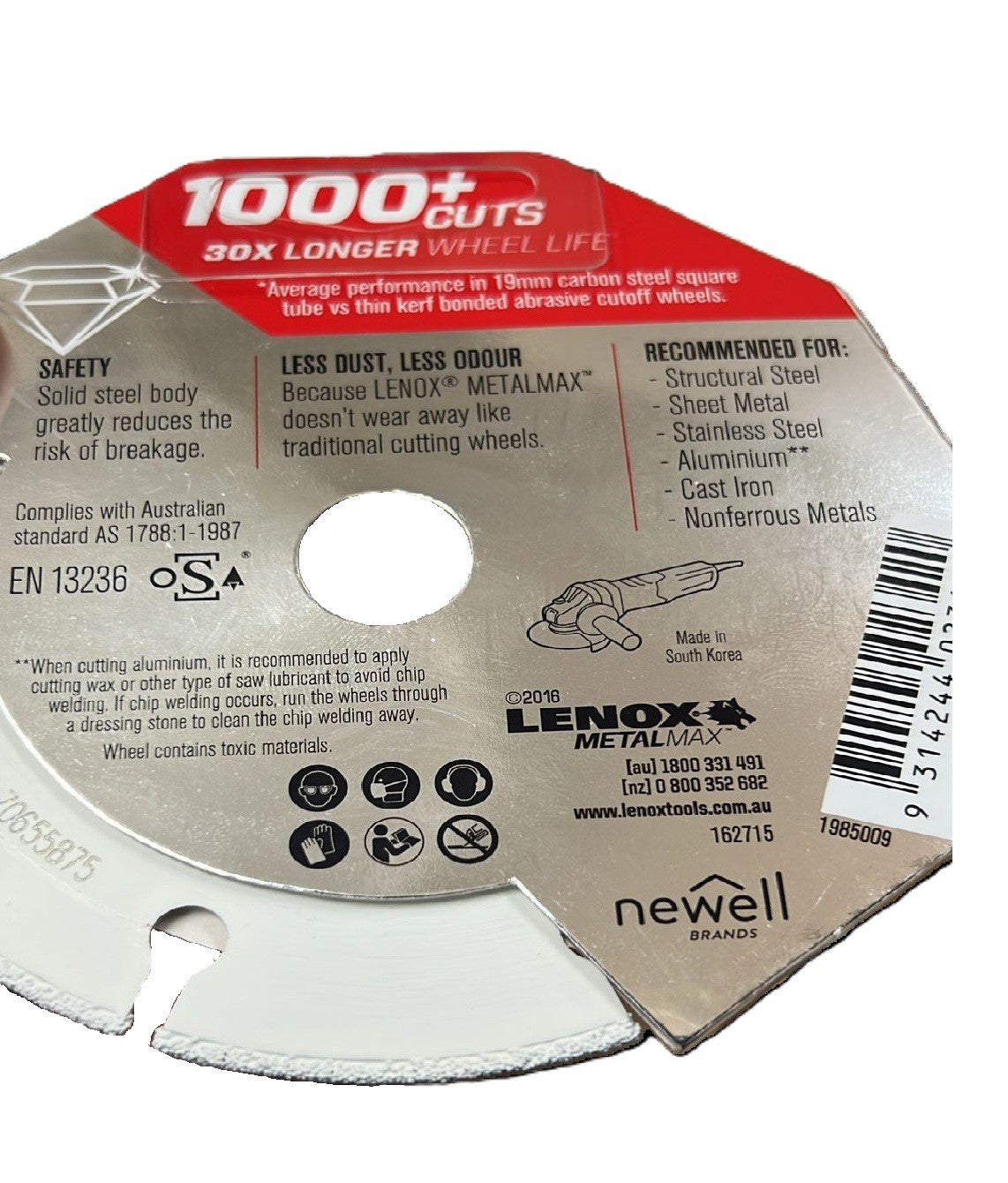 Lenox 1985009 Metal Max 100 x 16 x 1.3mm Diamond Blade