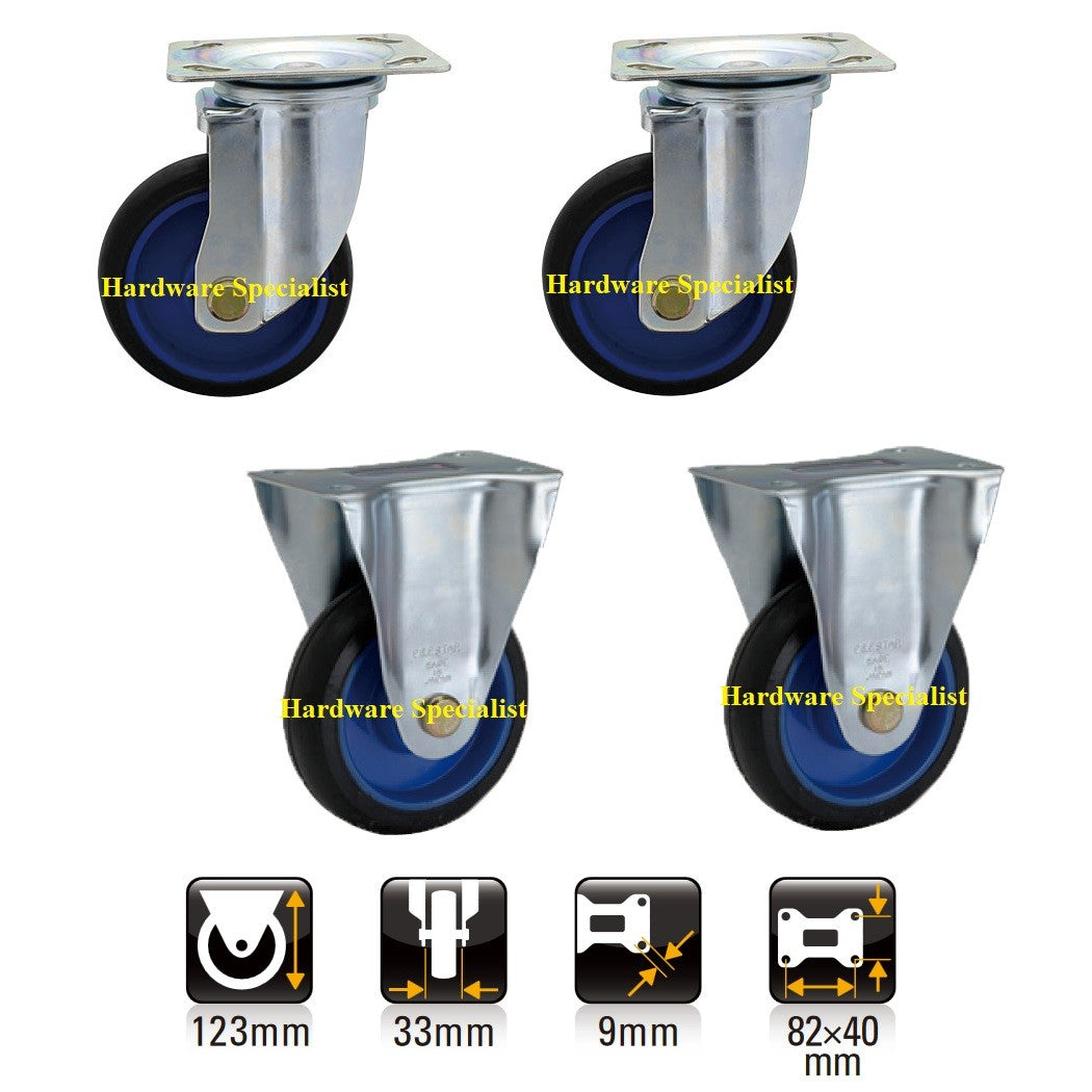 Prestar 4 Inch Standard Swivel & Rigid Castor Wheel