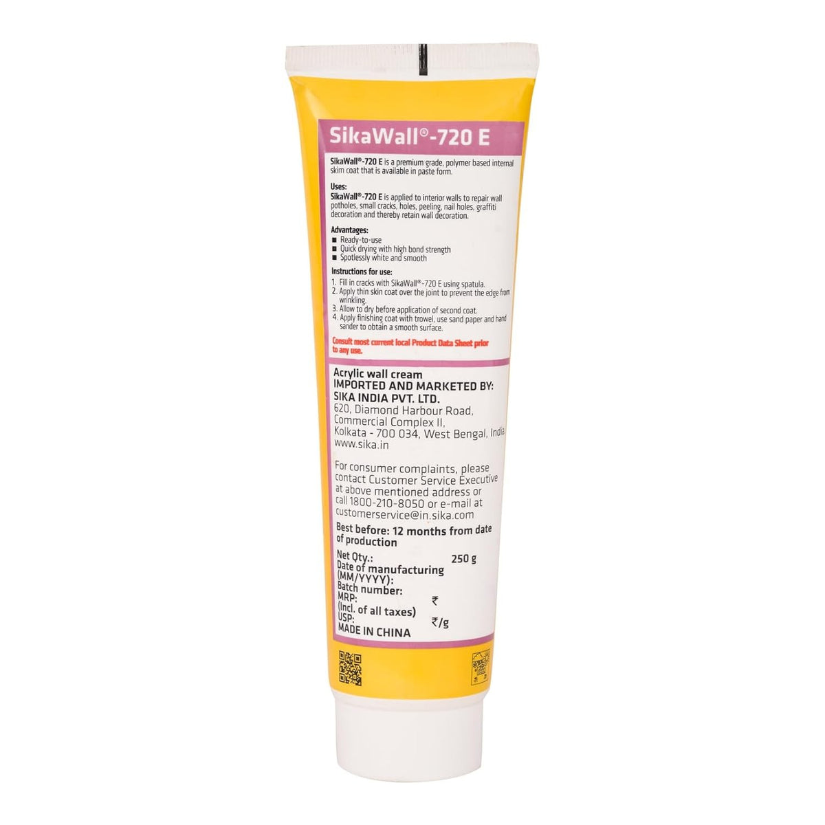 Sika SikaWall 720E Acrylic Wall Crack Repair Paste - 250g