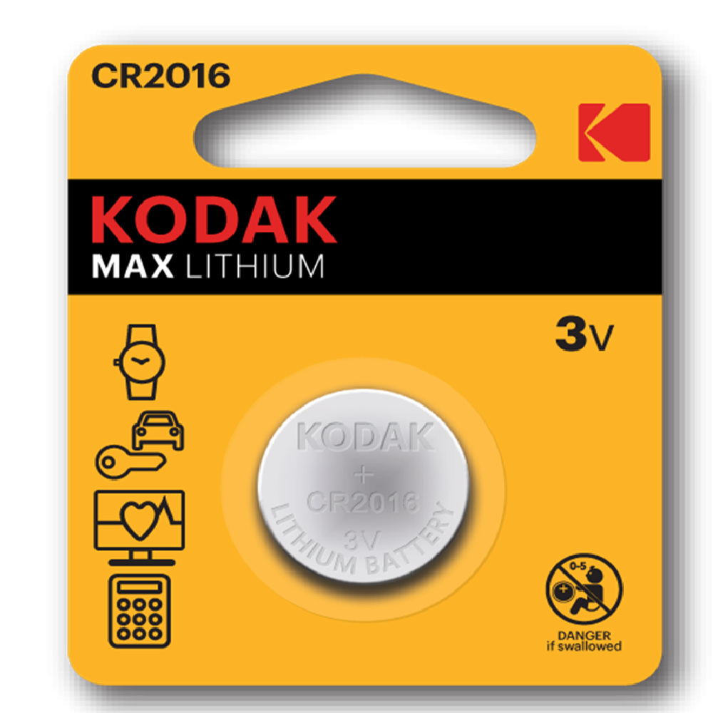 Kodak CR2016 3V Lithium Button Cell Battery