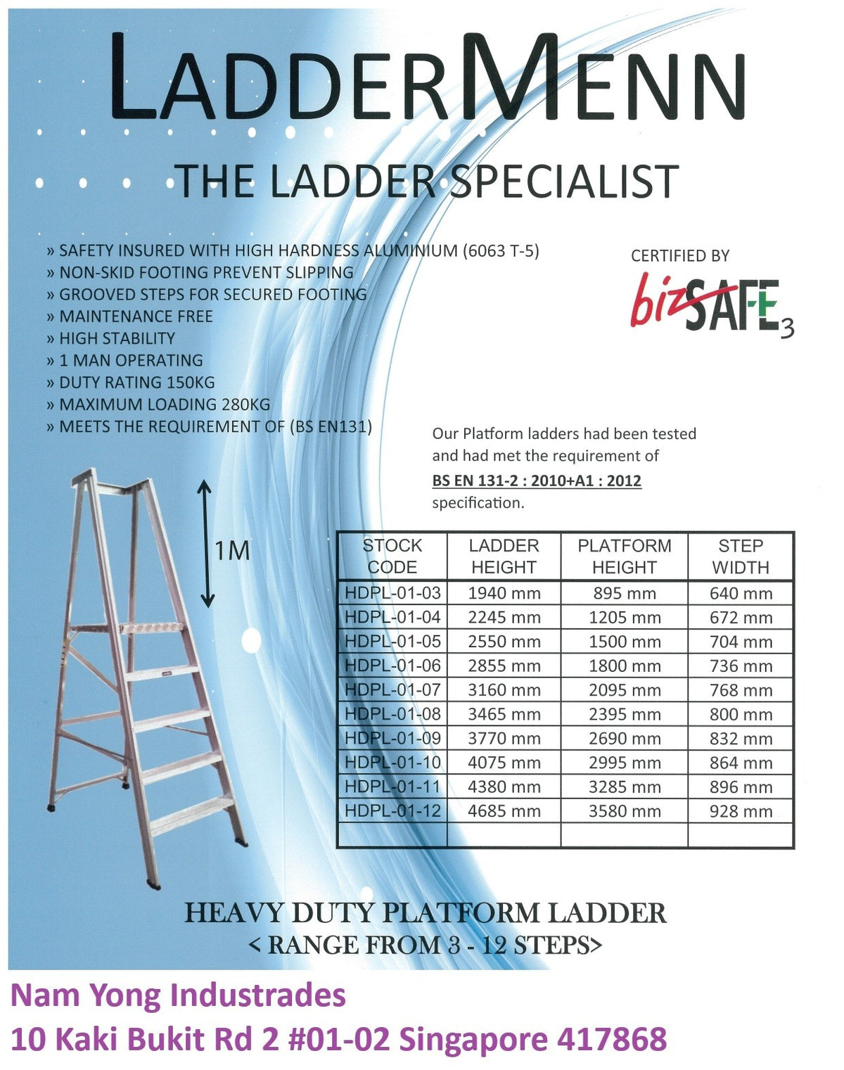 Laddermenn Aluminium Heavy Duty Platform Ladder