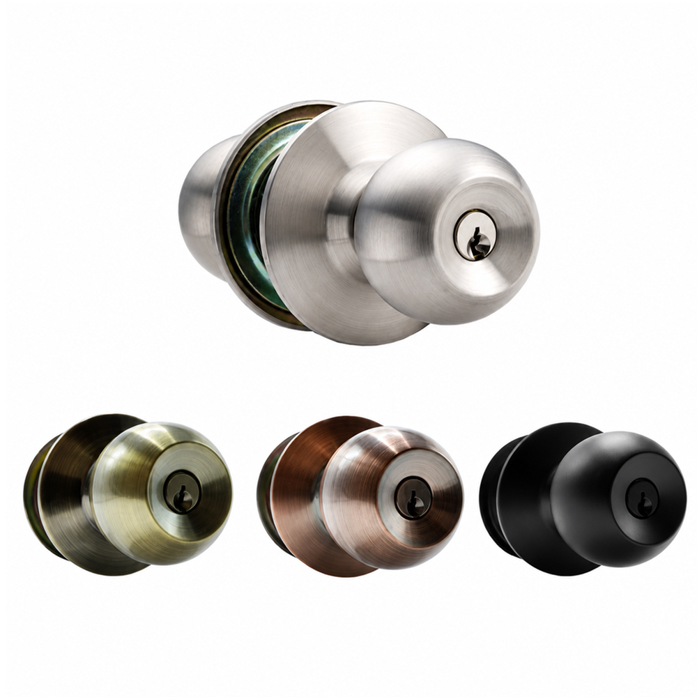 Nelon 5872 Cylindrical Round Knob Door Lock with Keys