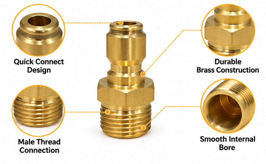 Hardware Specialist 3/8 Male Quick Click To M22-15mm Male Threaded — product view 3