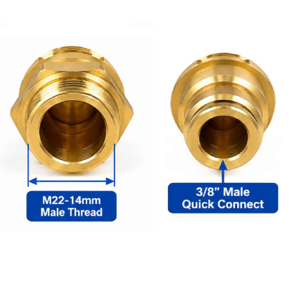 Hardware Specialist 3/8 Male Quick Click To M22-15mm Male Threaded — product view 4