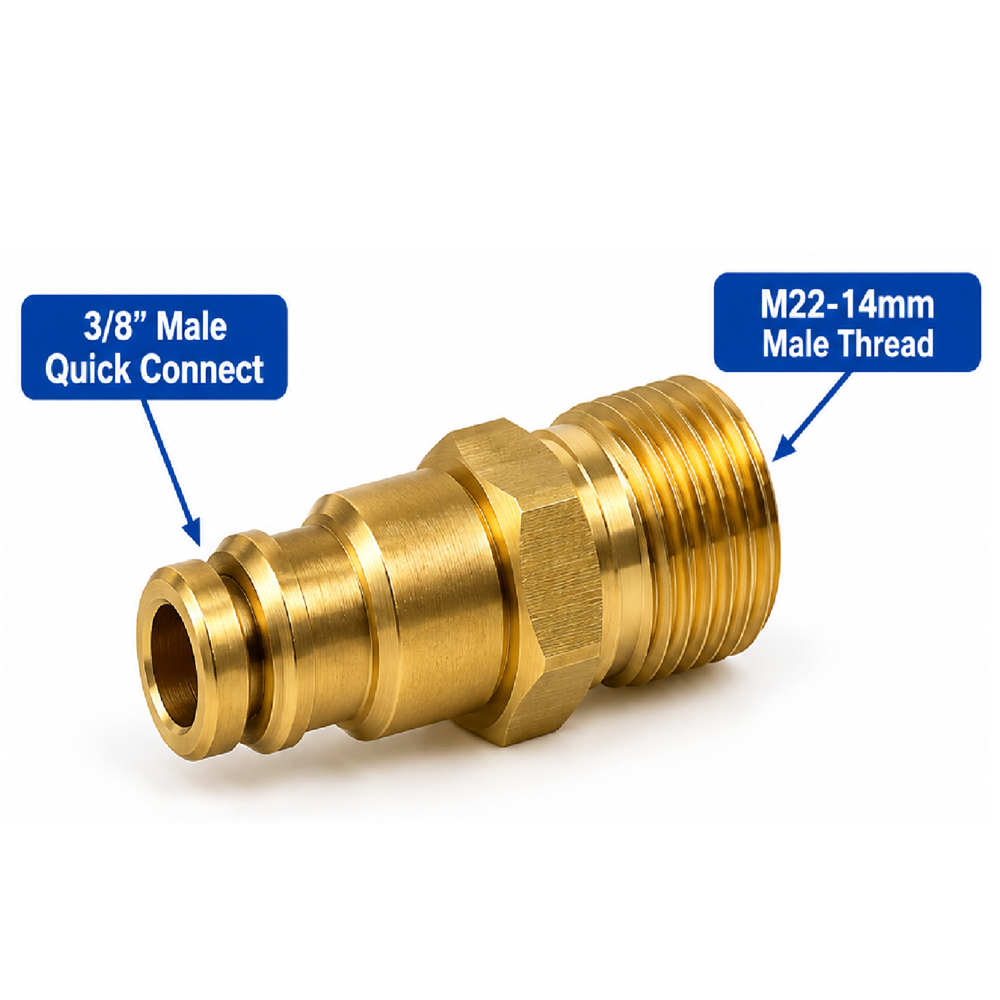Hardware Specialist 3/8 Male Quick Click To M22-15mm Male Threaded — product view 5