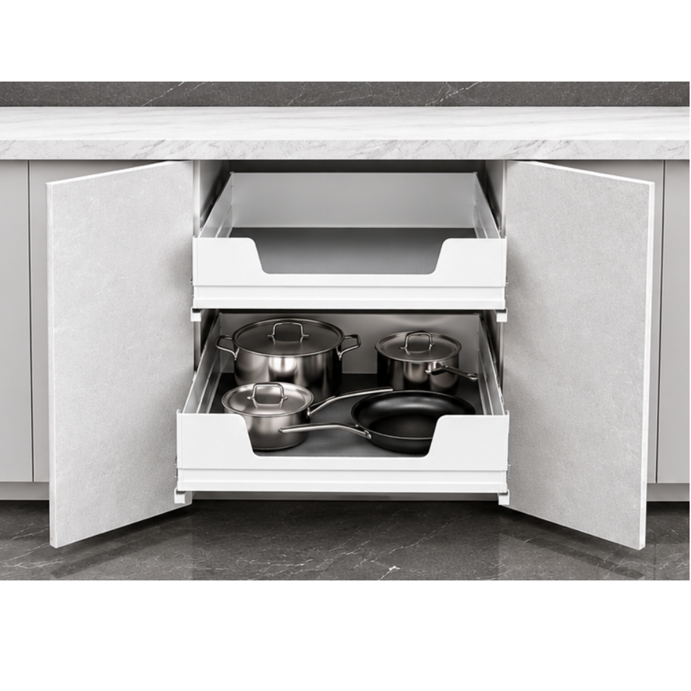 ecoWare WPF-WH Four Side Basket with Anti-Slip Mat – White