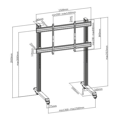 Titan SGB122 37''- 70'' Mobility Stand Tv Bracket - Black